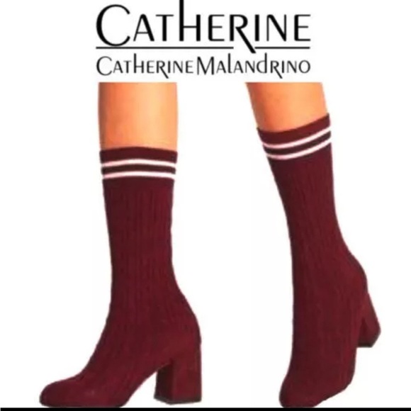 Catherine Malandrino Sweater High Heel Boots - Size 6.5 - Black - Picture 1 of 7